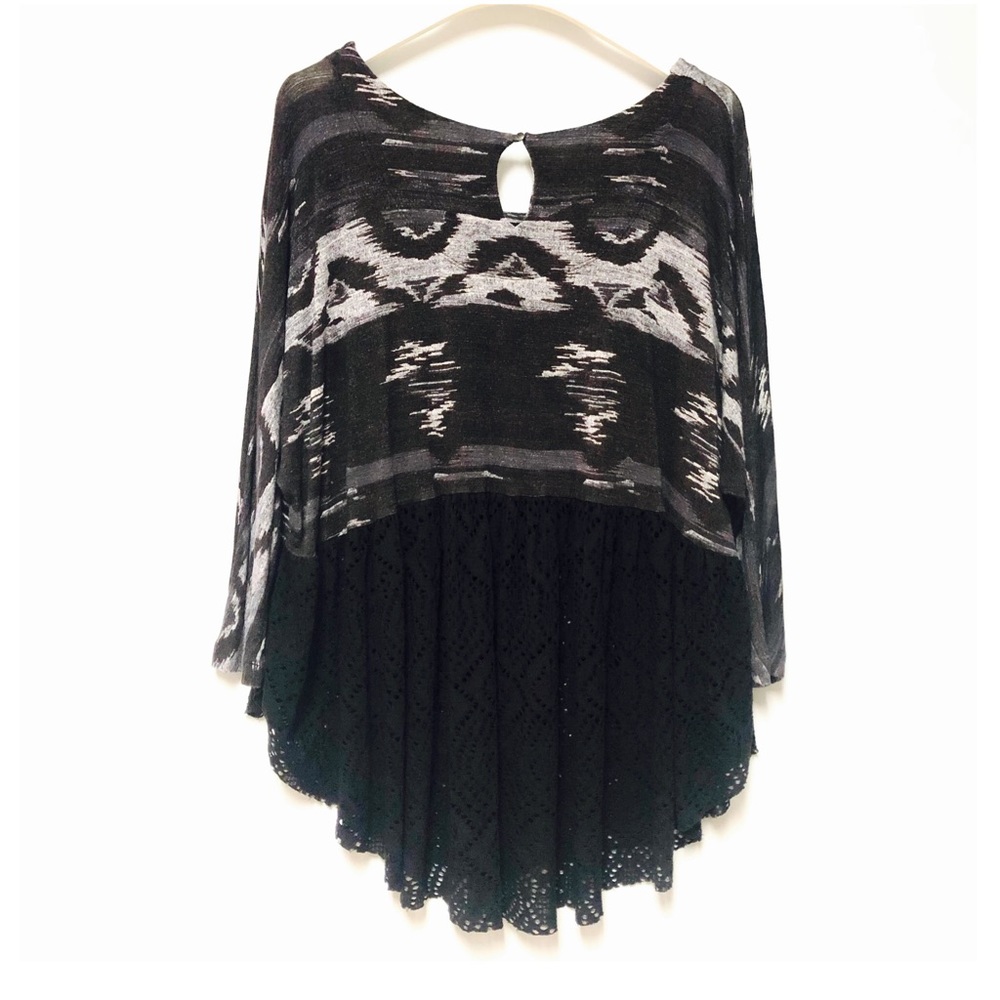 Free People Southwest Eyelet Lace Punched Diamonds Forever Swing Top Size Small - Picture 3 of 11